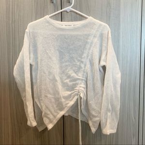 ‼️ 2/$15 Korean Knit White Top adjustable string